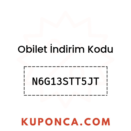 Obilet İndirim Kodu - N6G13STT5JT